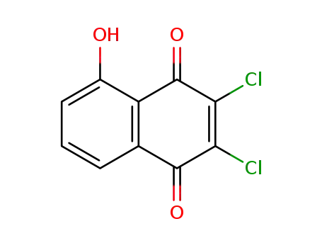Molecular Structure of 4923-60-8 (2,3-dichloro-5-hydroxy-1,4-naphthoquinone)