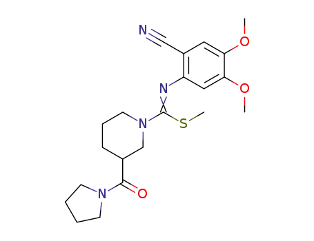 N-(2-Cyano-4,5-dimethoxy-phenyl)-3-(pyrrolidine-1-carbonyl)-piperidine-1-carboximidothioic acid methyl ester