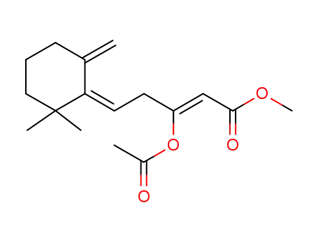 2-Pentenoic acid,
3-(acetyloxy)-5-(2,2-dimethyl-6-methylenecyclohexylidene)-, methyl
ester, (Z,Z)-