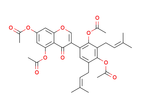 2',4',5,7-tetraacetoxy-3',5'-bis(3-methyl-2-butenyl)isoflavone