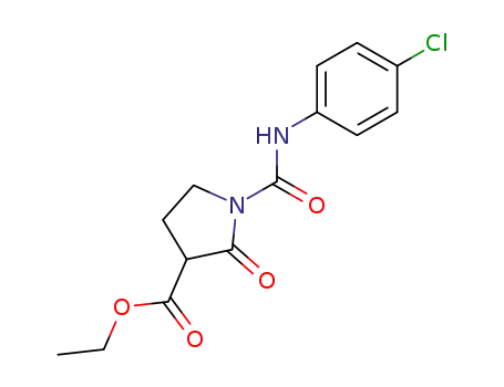 3-Pyrrolidinecarboxylic acid,
1-[[(4-chlorophenyl)amino]carbonyl]-2-oxo-, ethyl ester