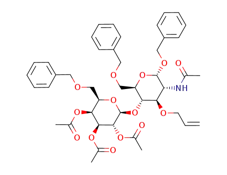 Acetic acid (2S,3R,4S,5S,6R)-4,5-diacetoxy-2-((2R,3S,4R,5R,6S)-5-acetylamino-4-allyloxy-6-benzyloxy-2-benzyloxymethyl-tetrahydro-pyran-3-yloxy)-6-benzyloxymethyl-tetrahydro-pyran-3-yl ester