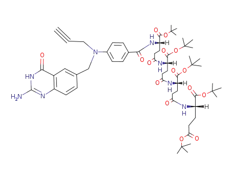 penta-tert-butyl N-<N-<N-<N-<4-<N-<(2-amino-4-hydroxy-6-quinazolinyl)methyl>prop-2-ynylamino>benzoyl>-L-γ-glutamyl>-L-γ-glutamyl>-L-γ-glutamyl>-L-glutamate