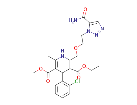 Molecular Structure of 97801-21-3 (2-[2-(5-Carbamoyl-[1,2,3]triazol-1-yl)-ethoxymethyl]-4-(2-chloro-phenyl)-6-methyl-1,4-dihydro-pyridine-3,5-dicarboxylic acid 3-ethyl ester 5-methyl ester)