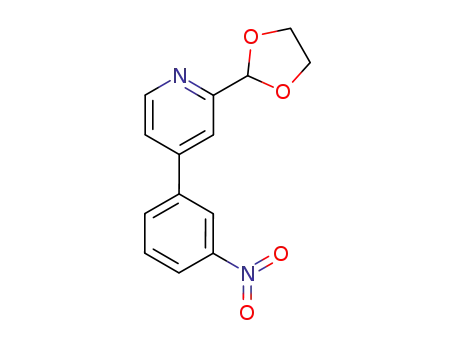 Molecular Structure of 52583-76-3 (Pyridine, 2-(1,3-dioxolan-2-yl)-4-(3-nitrophenyl)-)