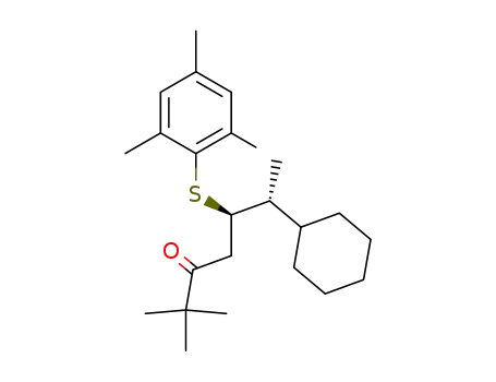 (5R*,6R*)-6-Cyclohexyl-2,2-dimethyl-5-<(2,4,6-trimethylphenyl)thio>-3-heptanone