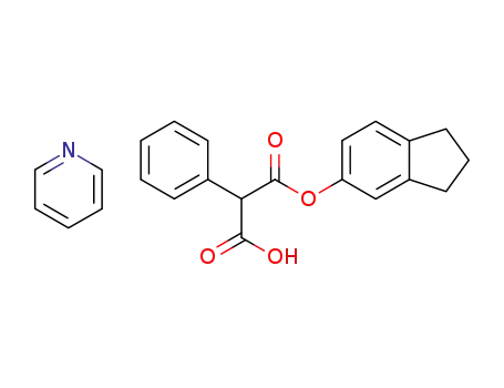 Molecular Structure of 77331-12-5 (2-Phenyl-malonic acid mono-indan-5-yl ester; compound with pyridine)