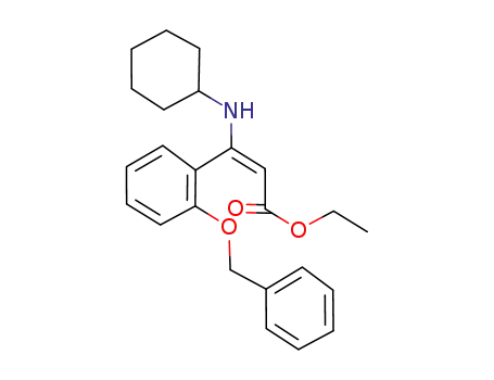 Molecular Structure of 141367-79-5 (2-Propenoic acid, 3-(cyclohexylamino)-3-[2-(phenylmethoxy)phenyl]-,
ethyl ester)