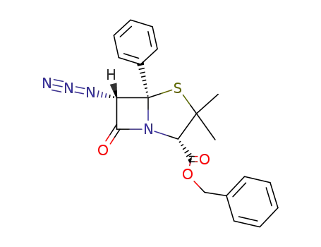 Molecular Structure of 55771-85-2 ((5<i>R</i>)-6<i>c</i>-azido-3,3-dimethyl-7-oxo-5-phenyl-(5<i>r</i><i>H</i>)-4-thia-1-aza-bicyclo[3.2.0]heptane-2-carboxylic acid benzyl ester)