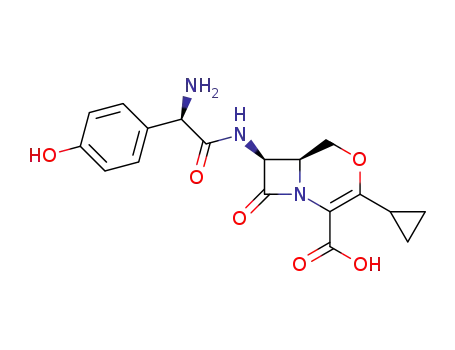 (6S,7S)-7-<<(R)-2-(4-hydroxyphenyl)glycyl>amino>-3-cyclopropyl-8-oxo-1-aza-4-oxabicyclo<4.2.0>oct-2-ene-2-carboxylic acid