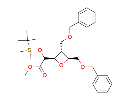 ((2R,3R,4S)-3,4-Bis-benzyloxymethyl-oxetan-2-yl)-(tert-butyl-dimethyl-silanyloxy)-acetic acid methyl ester