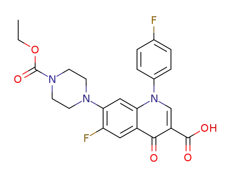 Molecular Structure of 98106-00-4 (7-(4-Ethoxycarbonyl-piperazin-1-yl)-6-fluoro-1-(4-fluoro-phenyl)-4-oxo-1,4-dihydro-quinoline-3-carboxylic acid)