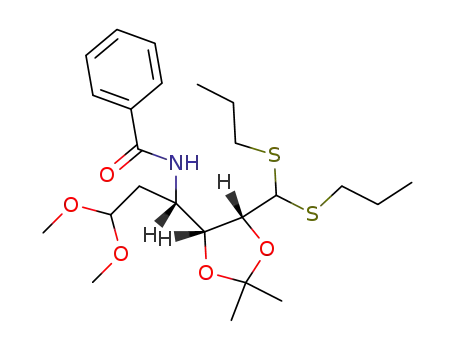 4-benzamido-4,5-dideoxy-2,3-O-isopropylidene-L-lyxo-hexodialdose 6,6-dimethyl acetal 1,1-di(n-propyl)dithioacetal
