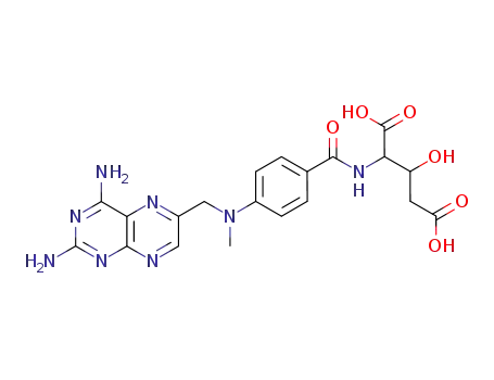 Molecular Structure of 131216-17-6 (DL-Glutamic acid,
N-[4-[[(2,4-diamino-6-pteridinyl)methyl]methylamino]benzoyl]-3-hydroxy-)