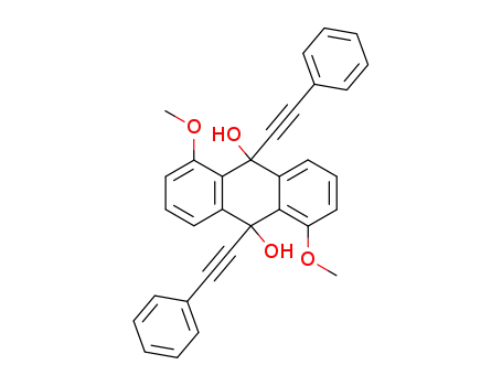 Molecular Structure of 80034-15-7 (1,5-dimethoxy-9,10-bis(phenylethynyl)-9,10-dihydroanthracene-9,10-diol)