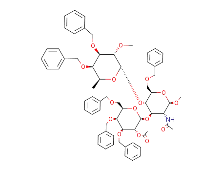 methyl 2-acetamido-3-O-(2-O-acetyl-3,4,6-tri-O-benzyl-β-D-galactopyranosyl)-6-O-benzyl-2-deoxy-4-O-(3,4-di-O-benzyl-2-O-methyl-α-L-fucopyranosyl)-β-D-glucopyranoside