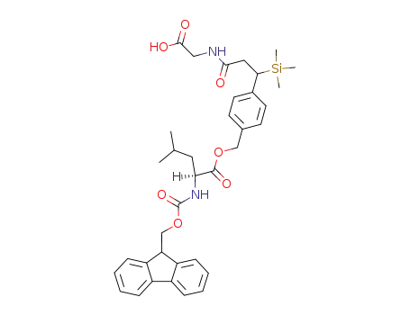 3-<(4'-N<sup>α</sup>-9-fluorenylmethoxycarbonylleucyloxymethyl)-phenyl>-3-trimethylsilylpropanoylglycine