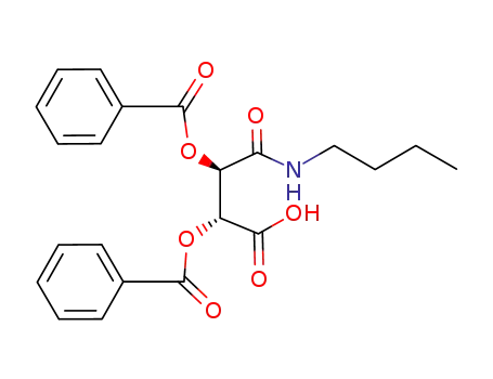 Molecular Structure of 109976-14-9 ((2R,3R)-2,3-dibenzoyloxy-3-(butylcarbamoyl)propanoic acid)