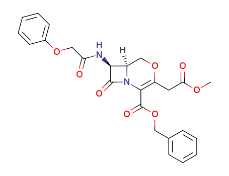 4-Oxa-1-azabicyclo[4.2.0]oct-2-ene-3-acetic acid,
8-oxo-7-[(phenoxyacetyl)amino]-2-[(phenylmethoxy)carbonyl]-, methyl
ester, trans-