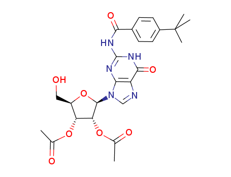 Molecular Structure of 102925-90-6 (Guanosine, N-[4-(1,1-dimethylethyl)benzoyl]-, 2',3'-diacetate)