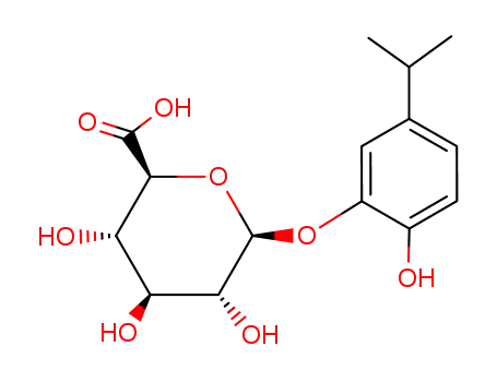 Molecular Structure of 117591-56-7 (4-Isopropylbrenzcatechin-2-O-β-D-glucopyranosiduronsaeure)