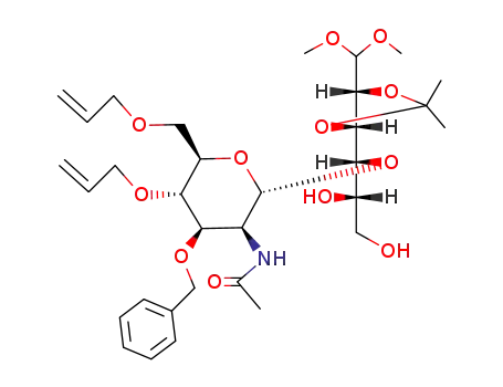 4-O-(2-acetamido-4,6-di-O-allyl-3-O-benzyl-2-deoxy-α-D-glucopyranosyl)-2,3-O-isopropylidene-aldehydo-L-idose dimethyl acetal