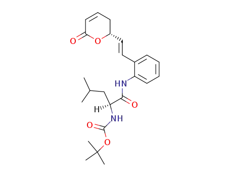 (3-methyl-1-{2-[2-(6-oxo-3,6-dihydro-2<i>H</i>-pyran-2-yl)-vinyl]-phenylcarbamoyl}-butyl)-carbamic acid <i>tert</i>-butyl ester