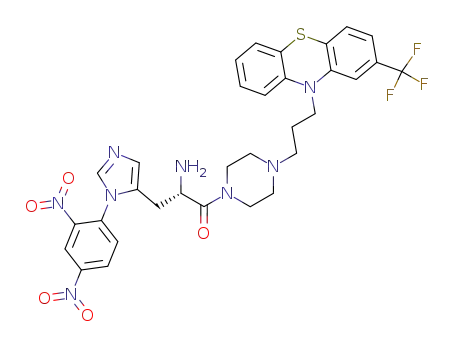 Piperazine,
1-[2-amino-3-[1-(2,4-dinitrophenyl)-1H-imidazol-5-yl]-1-oxopropyl]-4-[3-[
2-(trifluoromethyl)-10H-phenothiazin-10-yl]propyl]-, (S)-