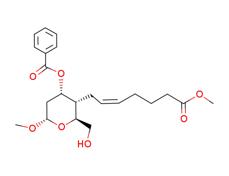 Benzoic acid (2S,3S,4S,6S)-2-hydroxymethyl-6-methoxy-3-((Z)-6-methoxycarbonyl-hex-2-enyl)-tetrahydro-pyran-4-yl ester