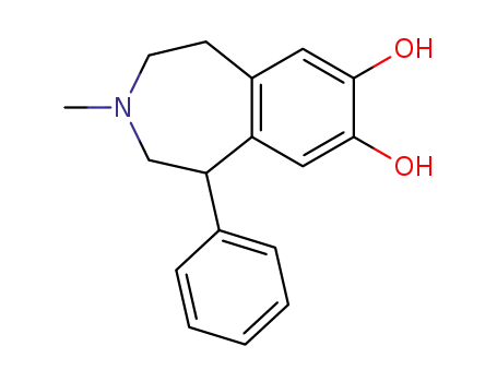 Molecular Structure of 118546-21-7 ((1R)-2,3,4,5-Tetrahydro-3-methyl-1β-phenyl-1H-3-benzazepine-7,8-diol)