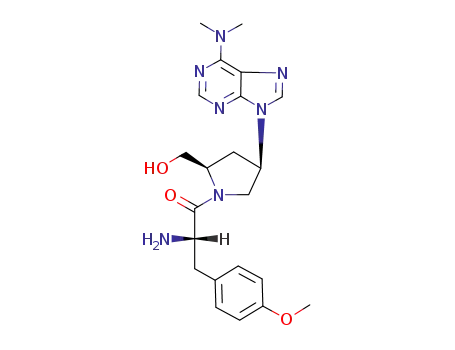 Molecular Structure of 135042-36-3 (N-(O-methyl-L-tyrosinyl)-cis-4-(6-(dimethylamino)-9H-purin-9-yl)-D-prolinol)
