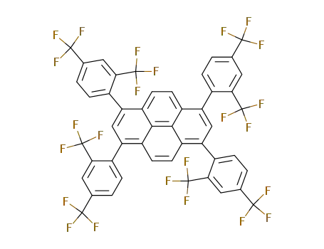 Molecular Structure of 868555-70-8 (1,3,6,8-tetrakis-(2,4-bis-trifluoromethyl-phenyl)-pyrene)