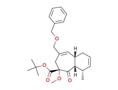 Molecular Structure of 122690-84-0 ((4S,4aS,6R,9aS)-8-Benzyloxymethyl-6-methoxy-4-methyl-5-oxo-1,4a,5,6,7,9a-hexahydro-4H-benzocycloheptene-6-carboxylic acid tert-butyl ester)