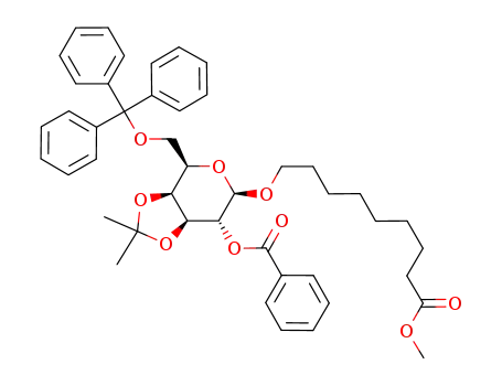 Benzoic acid (3aS,4R,6R,7R,7aS)-6-(8-methoxycarbonyl-octyloxy)-2,2-dimethyl-4-trityloxymethyl-tetrahydro-[1,3]dioxolo[4,5-c]pyran-7-yl ester