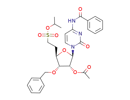 Acetic acid (2R,3R,4R,5R)-2-(4-benzoylamino-2-oxo-2H-pyrimidin-1-yl)-4-benzyloxy-5-(2-isopropoxysulfonyl-ethyl)-tetrahydro-furan-3-yl ester