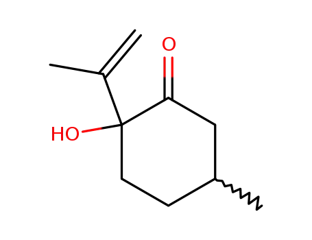Molecular Structure of 18194-21-3 (Cyclohexanone, 2-hydroxy-5-methyl-2-(1-methylethenyl)-)