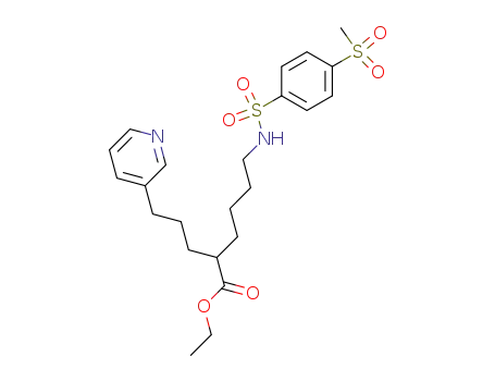 Molecular Structure of 1027416-24-5 (6-(4-Methanesulfonyl-benzenesulfonylamino)-2-(3-pyridin-3-yl-propyl)-hexanoic acid ethyl ester)