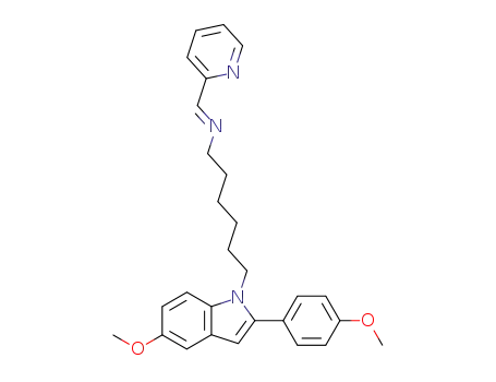 {6-[5-Methoxy-2-(4-methoxy-phenyl)-indol-1-yl]-hexyl}-[1-pyridin-2-yl-meth-(E)-ylidene]-amine