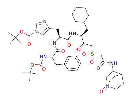 L-Histidinamide,
N-[(1,1-dimethylethoxy)carbonyl]-L-phenylalanyl-N-[1-(cyclohexylmethyl)-
2-hydroxy-3-[[2-oxo-2-[(1-oxido-1-azabicyclo[2.2.2]oct-3-yl)amino]ethyl]
sulfonyl]propyl]-1-[(1,1-dimethylethoxy)carbonyl]-