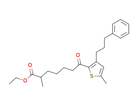 2-Methyl-7-[5-methyl-3-(3-phenyl-propyl)-thiophen-2-yl]-7-oxo-heptanoic acid ethyl ester