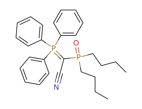 Molecular Structure of 122244-13-7 ((Dibutyl-phosphinoyl)-(triphenyl-λ<sup>5</sup>-phosphanylidene)-acetonitrile)
