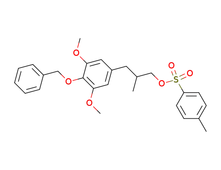Molecular Structure of 138566-51-5 (3-(4-benzyloxy-3,5-dimethoxyphenyl)-2-methylpropyl p-toluenosulfonate)