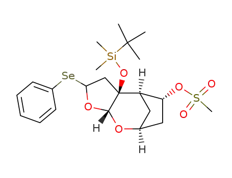 (1S,3R,5RS,7S,8R,9R)-7-(tert-Butyldimethylsilyloxy)-5-phenylseleno-2,4-dioxatricyclo<6.2.1.0<sup>3,7</sup>>undecan-9-ol methanesulphonate