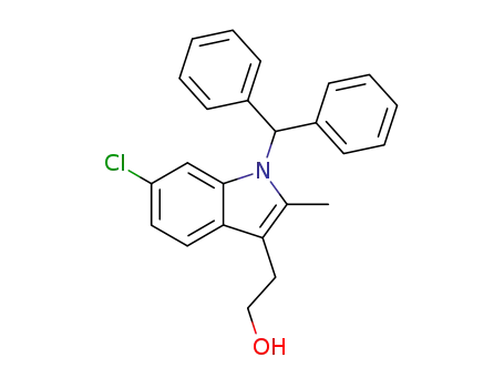 Molecular Structure of 872675-04-2 (1H-Indole-3-ethanol, 6-chloro-1-(diphenylmethyl)-2-methyl-)