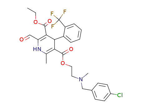 2-Formyl-6-methyl-4-(2-trifluoromethyl-phenyl)-1,4-dihydro-pyridine-3,5-dicarboxylic acid 5-{2-[(4-chloro-benzyl)-methyl-amino]-ethyl} ester 3-ethyl ester