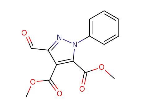 Molecular Structure of 84283-74-9 (1H-Pyrazole-4,5-dicarboxylic acid, 3-formyl-1-phenyl-, dimethyl ester)