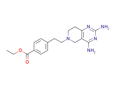 Molecular Structure of 121187-74-4 (2,4-diamino-6-<2-(4-carbethoxyphenyl)ethyl>-5,6,7,8-tetrahydropyrido<4,3-d>pyrimidine)
