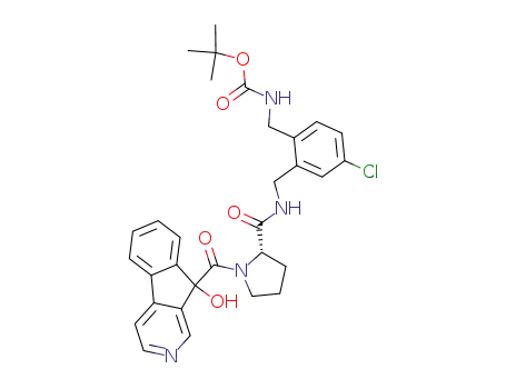 Carbamic acid,
[[4-chloro-2-[[[[(2S)-1-[(9-hydroxy-9H-indeno[2,1-c]pyridin-9-yl)carbonyl]
-2-pyrrolidinyl]carbonyl]amino]methyl]phenyl]methyl]-, 1,1-dimethylethyl
ester