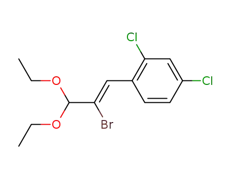 Molecular Structure of 93863-69-5 (Benzene, 1-(2-bromo-3,3-diethoxy-1-propenyl)-2,4-dichloro-, (Z)-)