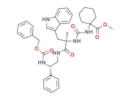 phenylmethyl <R-(R*,R*)>-4-(1H-indol-3-ylmethyl)-1-<1-(methoxycarbonyl)cyclohexyl>-4-methyl-2,5-dioxo-8-phenyl-1,3,6,9-tetraazadecan-10-oate